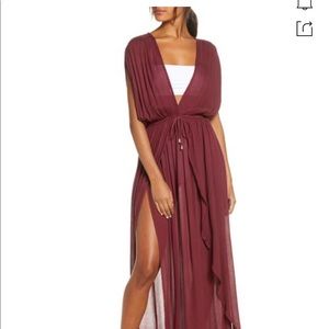 Elan wrap maxi cover up dress